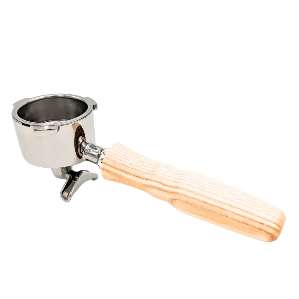 Siebträger 54mm mit 2er Auslauf und Ahorn-Holzgriff für Sage/Breville Espressomaschinen