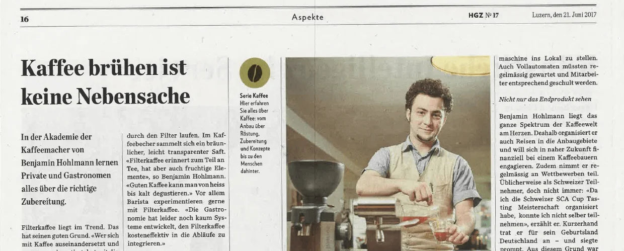 Kaffee brühen ist keine Nebensache, Hotellerie Gastronomie Zeitung